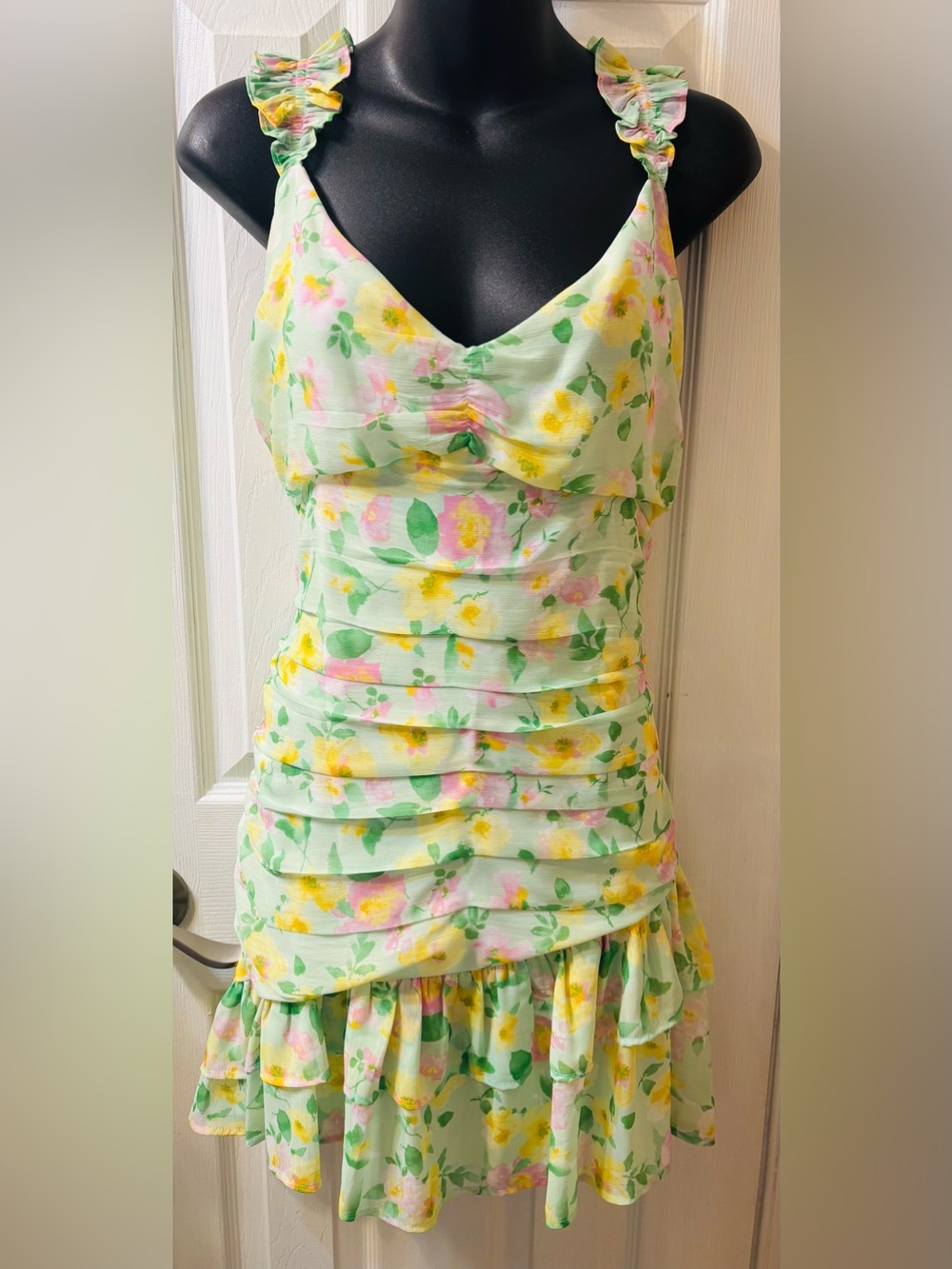 Elodie Floral Dress - Mint, Pink & Yellow
